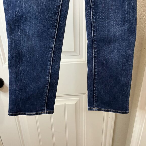 AMERICAN EAGLE Dark Wash Blue Skinny Slim Stretch Artist Crop Denim Jeans Size 2 - Picture 3 of 9